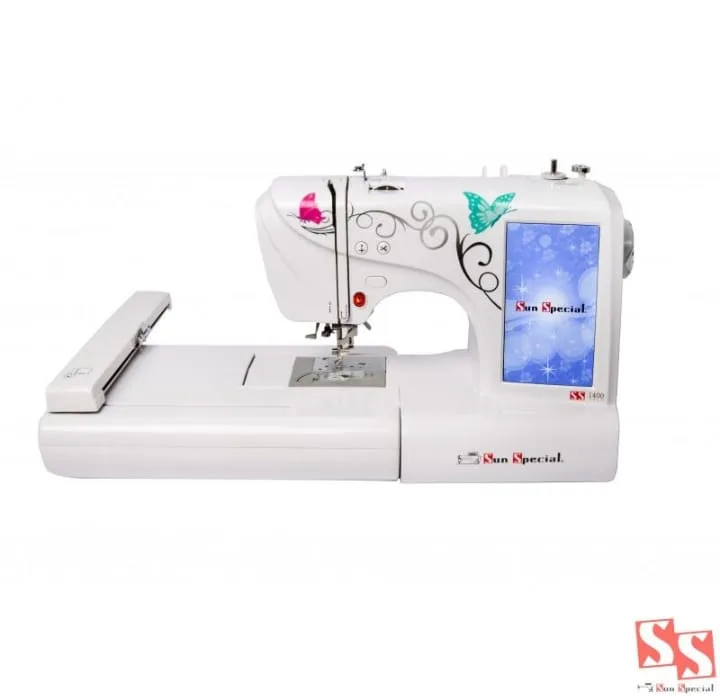 Máquina De Bordado Doméstica Sun Special Ss-1400 Bivolt Eletrônica Branca