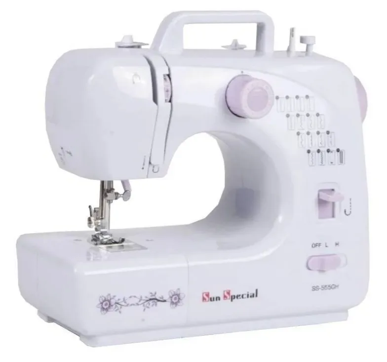 Máquina De Costura Sun Special Ss-555 16 Pontos Mecânica Completa C/ Pedal + Acessórios - Roxo Bivolt