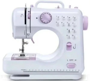 Máquina De Costura Doméstica Portátil 12 pontos Completa Pedal + Acessórios Lanmax 505A Bivolt