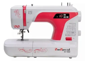 Máquina De Costura Sun Special Ss-1060 Eletrônica 50 Pontos Portátil Costura 10 camadas Jeans Vermelha 110v/220v